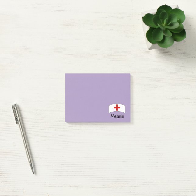 Post-it® Cute Purple Nurse Personnalisée (Bureau)