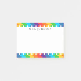 Post-it® Cute Rainbow Jigsaw Puzzle Pièces Enseignants Nom