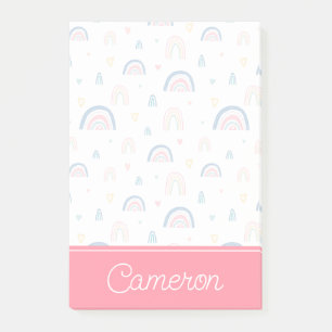 Post-it® Cute Rainbows & Hearts Motif