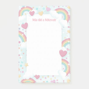 Post-it® Cute Rainbows Personnalisé Mitzvah Note pad
