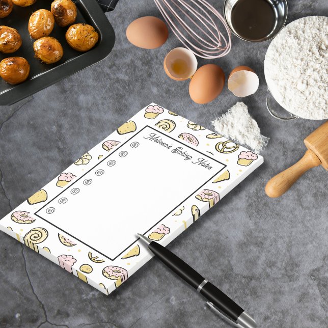 Post-it® Cute Rose Jaune Douce Baking Traite Doodle (Créateur téléchargé)