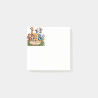 Post-it® Cute Safari Animals Personalized Sticky Notes