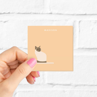 Post-it® Cute Siamese Chat Orange Post It Notes avec le nom