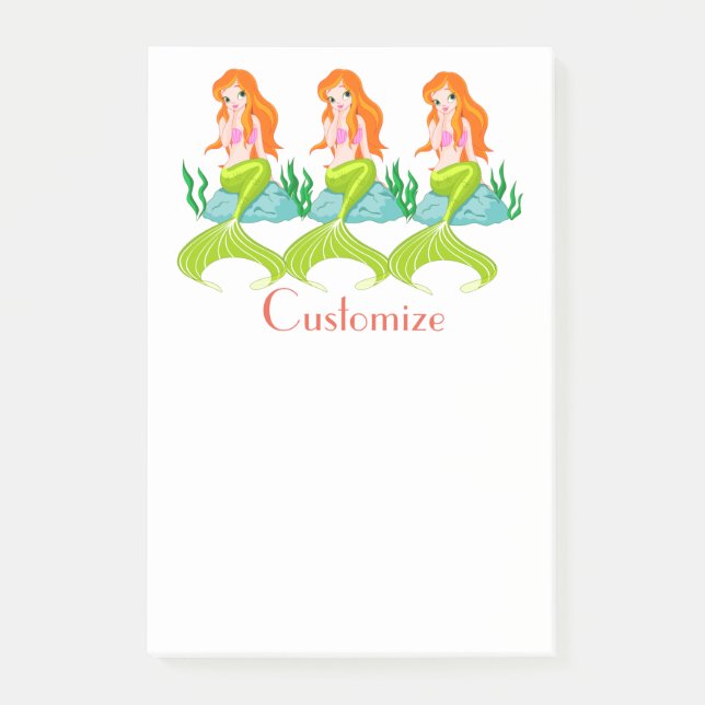 Post-it® Cute Sirène Redhead Thunder_Cove (Devant)