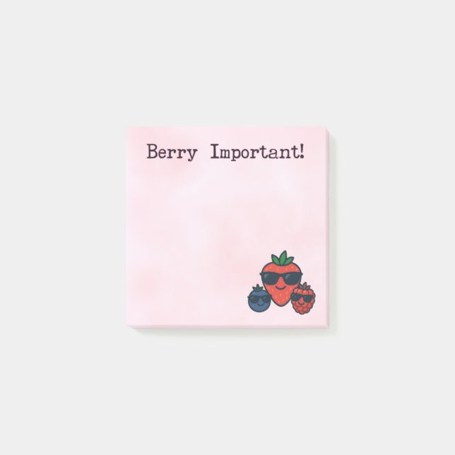 Post-it® Cute Sticky Notes | Berry Important Post-Its (Devant)
