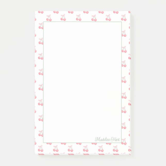 Post-it® Cute Tendance Cerises Personnalisées (Devant)