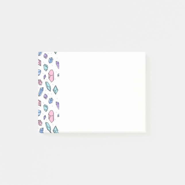 Post-it® Cute tendance Pastel Gemstones Gems Crystal Motif (Devant)