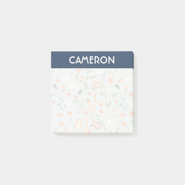 Post-it® Cute Turquoise bébé animal Pastel Motif (Devant)