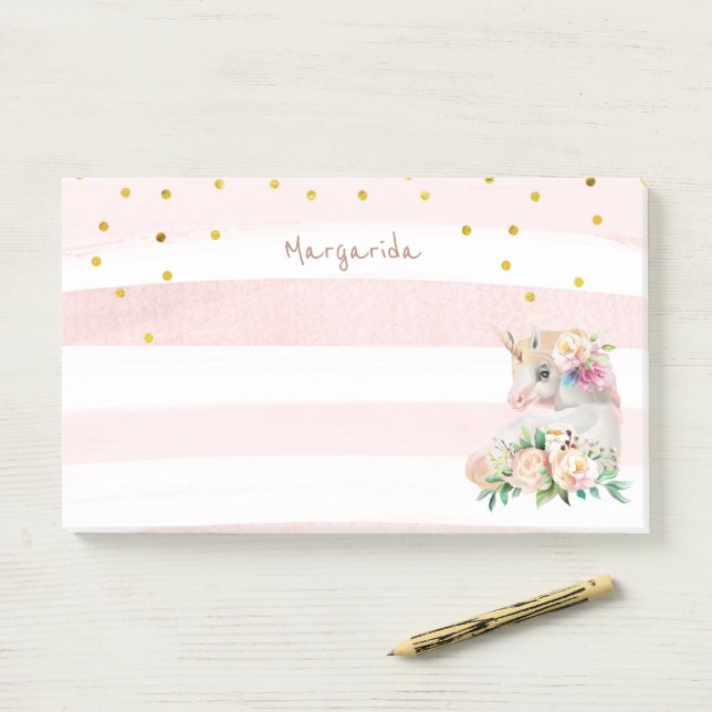 Post-it® Cute Unicorn fille magique (Sur un bureau)