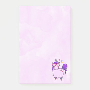 Post-it® Cute Unicorne dans les lunettes en forme de coeur