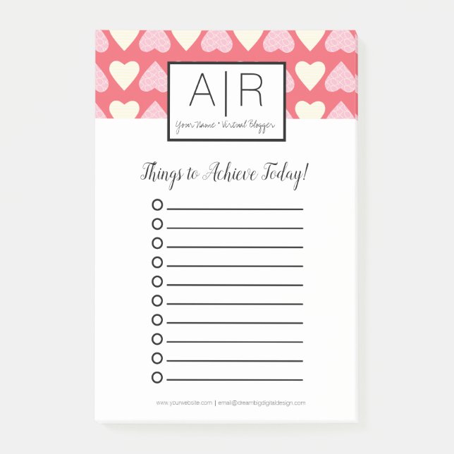 Post-it® Cute Valentines Day Scribble Hearts (Devant)