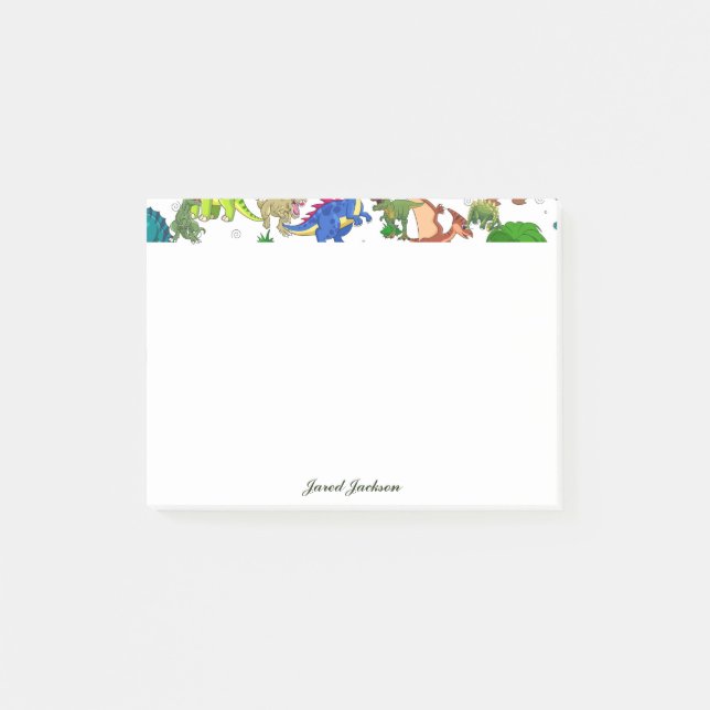 Post-it® Cute Vert Bleu Funny Animal Dinosaur (Devant)