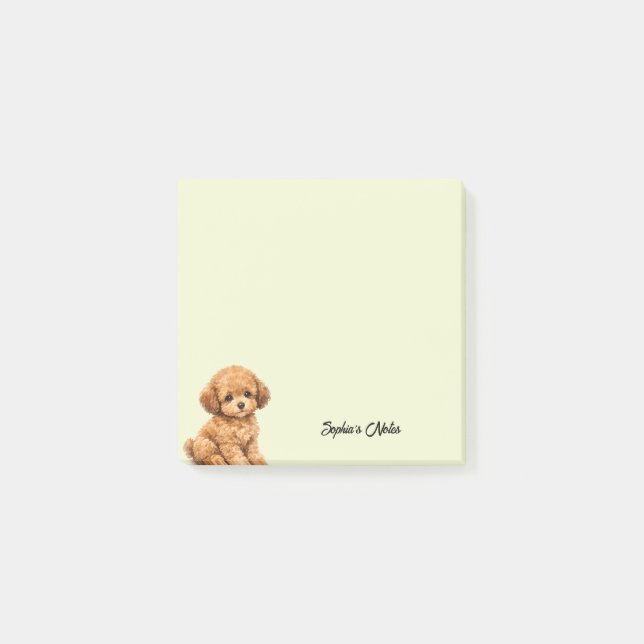 Post-it® Cute Watercolor Poodle Trendy Custom (Devant)