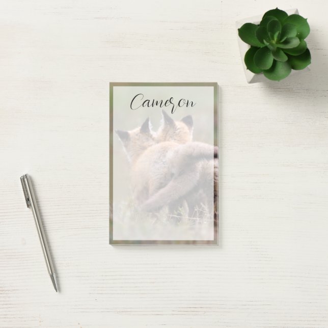 Post-it® Cutest Baby Animals | Red Fox Kits Locking Tails (Bureau)