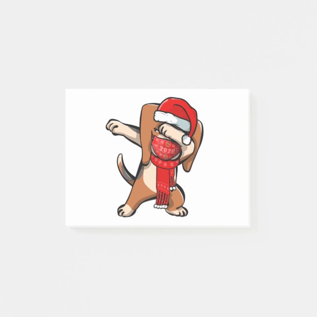 Post-it® Dabing Beagle Wears Visage Masque Dab Dance Cute C (Devant)