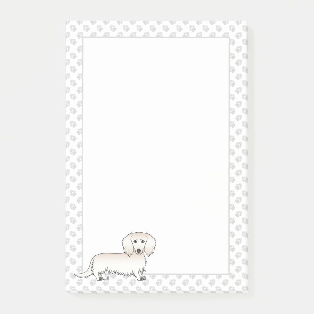 Post-it® Dachshund à longs poils crème Chien de dessin anim (Devant)