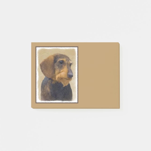 Post-it® Dachshund (À poils durs) Peinture Chien Art origin (Devant)