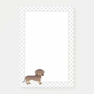 Post-it® Dachshund aux poils courts Chocolat et Tan & Patte