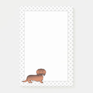 Post-it® Dachshund de dessin animé à poil long rouge sablé