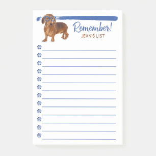 Post-it® Dachshund Little Dog Rappelez-vous de faire la lis