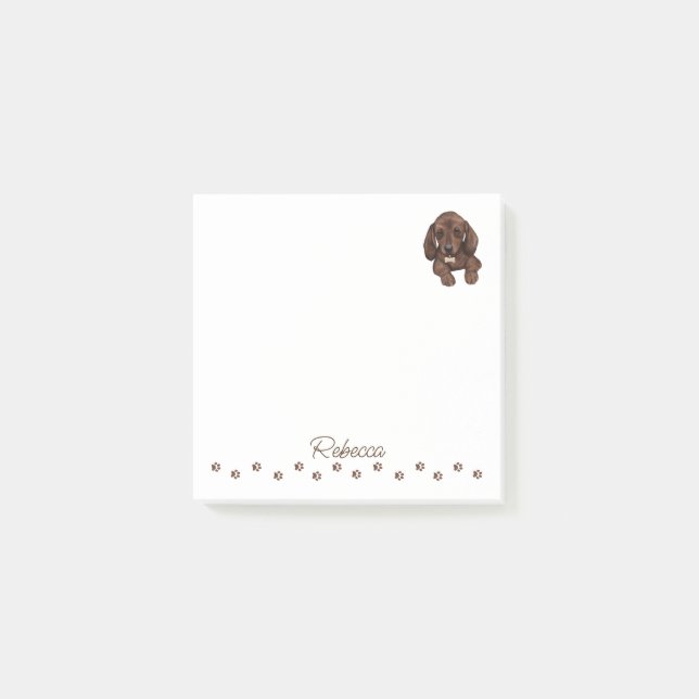 Post-it® Dachshund Sausage Chien Notes personnalisées (Devant)