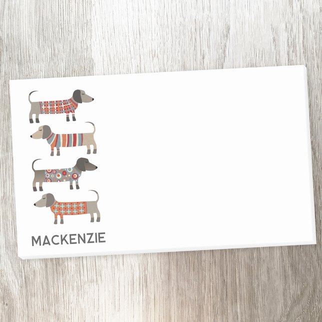Post-it® Dachshund Sausage Chien Personnalisé (Fun Dachshund Sausage Wiener Dog personalize post it notes)