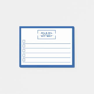 Post-it® Dad Modern Blue Monogram 4" x 3" To Do List