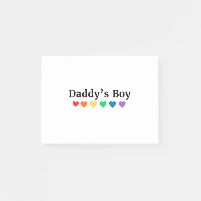 Post-it® Daddy's Boy, Pride Rainbow Hearts, Funny Cool LGBT (Devant)
