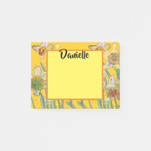 Post-it® Daffodil Watercolor Art Womans Name Post It Notes