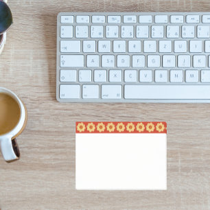 Post-it® Dahlia jaune motif floral sur la frontière rouge