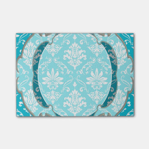 Post-it® Damassé bleue et blanche d'Aqua