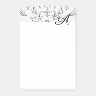Post-it® Damassé initiale élégante 4 x 6 de blocs-notes