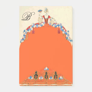 POST-IT® DAME DANS ORANGE DRESS, ARTISTE DE MODE COSTUME
