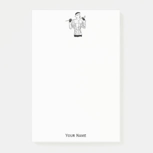 Post-it® Dame golfeuse élégante des années 1930 avec club d