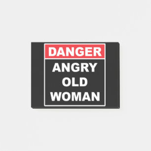 Post-it® Danger : Angry Old Woman - Drôle Gag cadeau