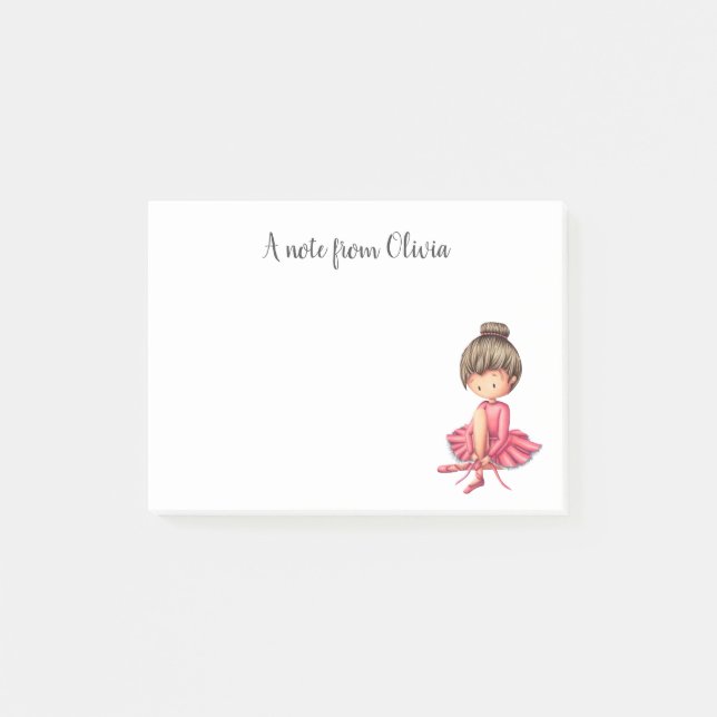 Post-it® Danse de ballet rose mignonne (Devant)