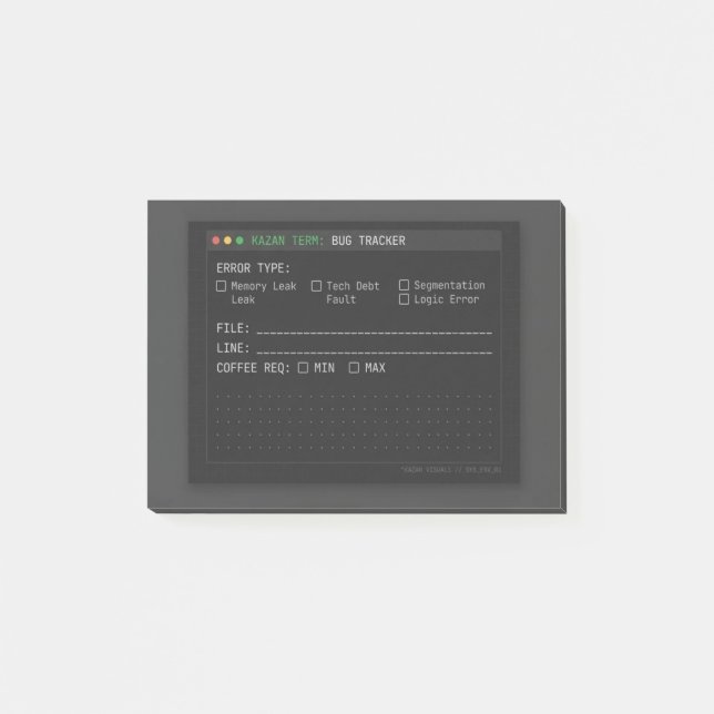 Post-it® Dark Terminal Bug Tracker Software Engineer Post-i (Devant)