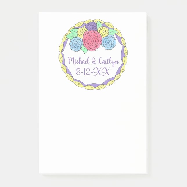 Post-it® Date Personnalisée Mariage Gâteau Favoriser Publie (Devant)
