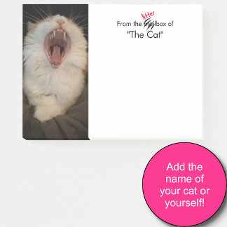 Post-it® De la boîte à litière : note de chat drôle personn