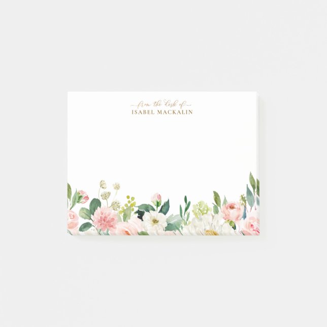 Post-it® De la part de Pale Blush Pink Floral Botanical (Devant)