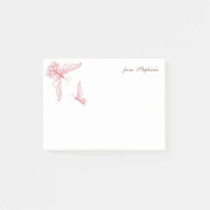 Post-it® DE VOTRE NOM Papillons rose Filigree