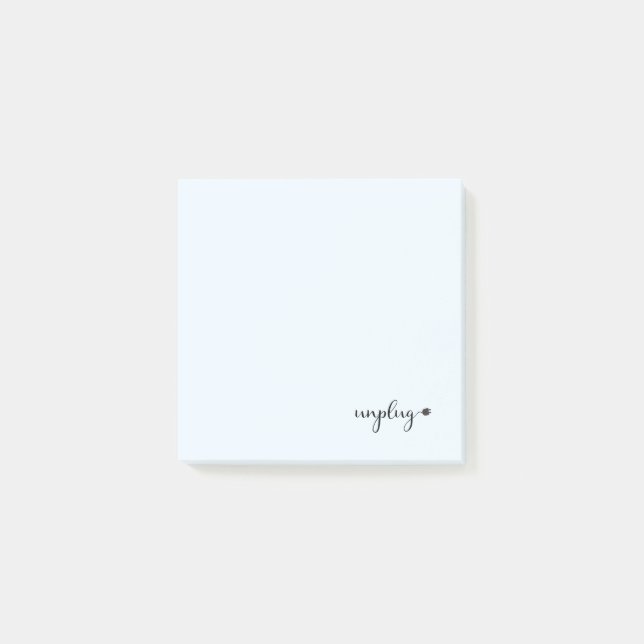 Post-it® Débrancher avec texte de script et fiche de cordon (Devant)