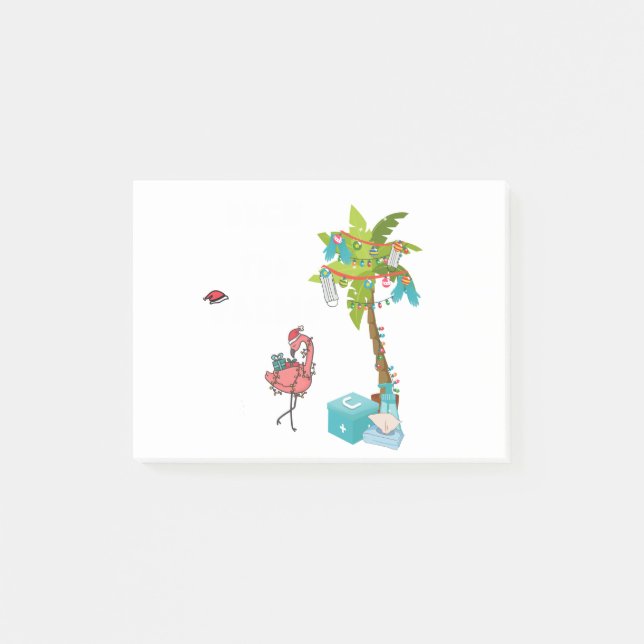 Post-it® Deck The Palms Tropical Christmas Flamant rose Xma (Devant)