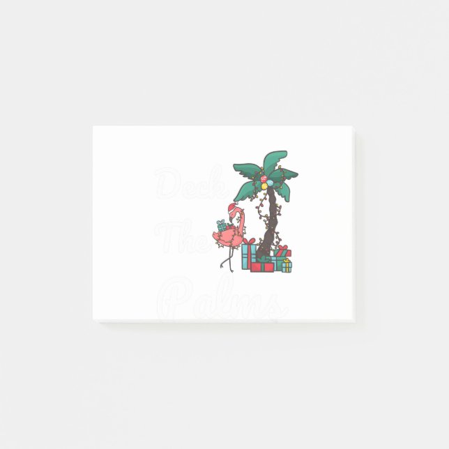 Post-it® Deck The Palms Tropical Christmas Flamants roses (Devant)