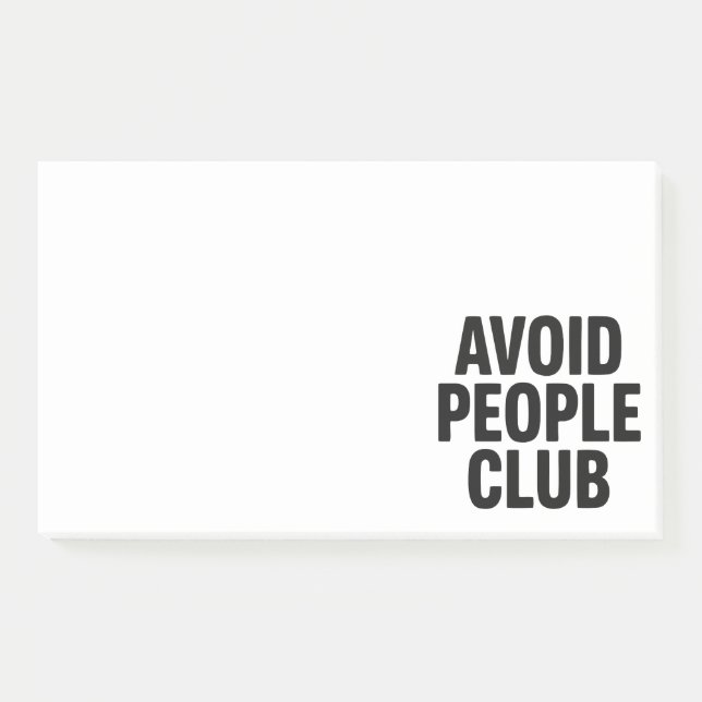 Post-it® Déclaration d'humour de club d'introvertis évitant (Devant)