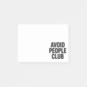 Post-it® Déclaration d'humour introverti du club Éviter les
