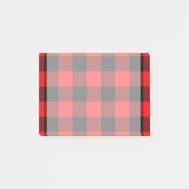 Post-it® Décor Plaid de Buffalo Check Red et Black Lumberja (Devant)