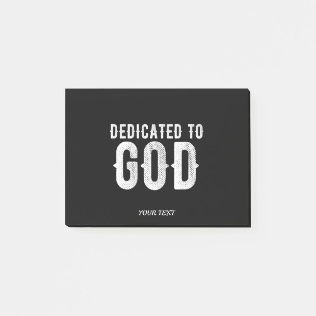 POST-IT® DÉDIÉ À DIEU COOL PERSONNALISABLE TEXTE BLANC (Devant)