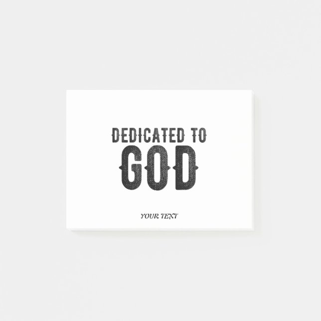 POST-IT® DÉDIÉ À DIEU PERSONNALISABLE COOL TEXTE NOIR (Devant)