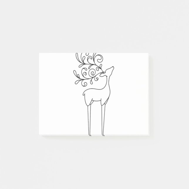 Post-it® Deer Line Art Outline Reindeer (Devant)